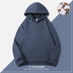 Custom Embroidery Logo Hooded Sweater Men's Loose Size Autumn Cotton Sweatshirt High Quality Tops Male Hip Hop Pullover