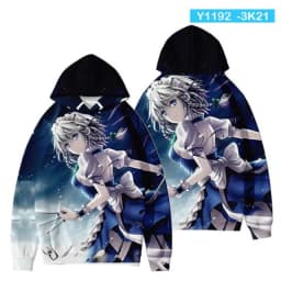Coats Anime Touhou Project 3D Print Hoodies Boys/girls Cirno Remilia Scarlet Flandre Scarlet Pullover Sweatshirt Cosplay Costume