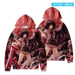 Coats Anime Touhou Project 3D Print Hoodies Boys/girls Cirno Remilia Scarlet Flandre Scarlet Pullover Sweatshirt Cosplay Costume