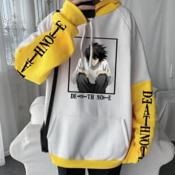 Anime Death Note L Lawliet Kawaii Cartoon Printed Hoodies Horror Manga Streetwear Long Sleeve Harajuku Men Winter Sweatshirts