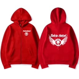 Germany Rock Band Tokio Hotel Logo Print Zipper Hoodies Men's Clothing Fashion Casual Zip Up Sweatshirt Punk Oversized Hoodie