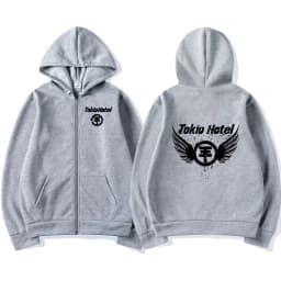 Germany Rock Band Tokio Hotel Logo Print Zipper Hoodies Men's Clothing Fashion Casual Zip Up Sweatshirt Punk Oversized Hoodie