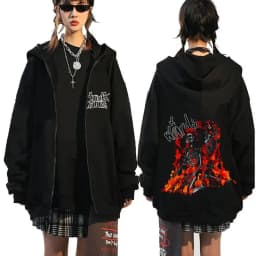Singer Yungblud Black Hearts Club Zipper Hoodie Male Fleece Cotton Zip Up Hoodies Men Women Rock Vintage Oversized Zip Up Jacket