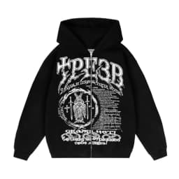 Y2K Retro zip up Hoodie Men Sober Print Zipper Sweatshirts High Street Hip Hop Streetwear Oversized Korean Graphic Unisex Jacket