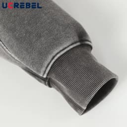 Front Pocket Spliced Hooded Sweatshirts Mens Autumn Winter Fleece Retro High Street Washed Distressed Long Sleeve Hoodies Man