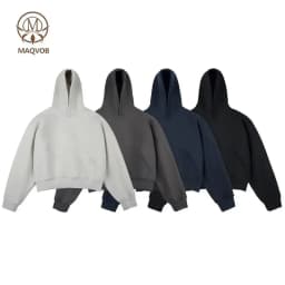 MAQVOB Top Quality 450G Heavyweight EU US Size High Street Clean Fit Short Hooded For Men And Women Loose Thick Boxy Hoodie
