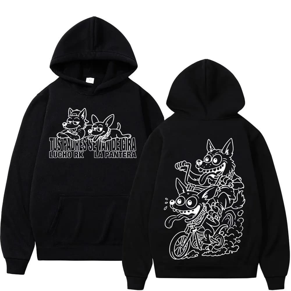 Rapper Lucho Rk La Pantera Ta Facil Album 2026 Tour Print Hoodie Men Women Gothic Punk Casual Sweatshirt Hip-hop Loose Pullover