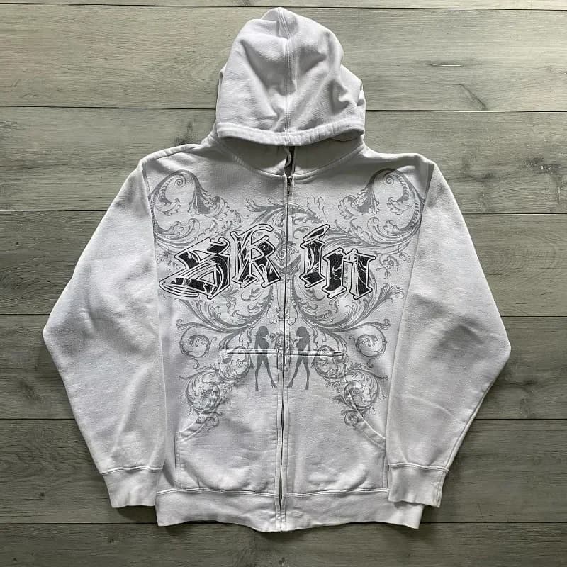 Trendy brand hooded men's and women's letter printed hoodies American high street retro street loose thickened sweatshirt tops