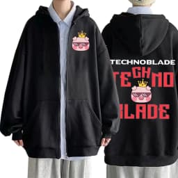 Technoblade Merch Print  Zipper Hoodies Sweatshirts Harajuku Men Women Hip Hop Streetwear Casual Loose Hoodies Fashion Pullovers