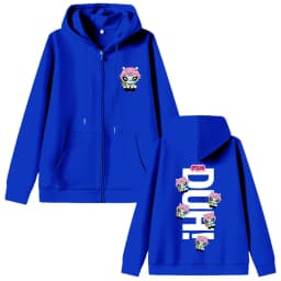 Korean Kpop P1Harmony 2025 DUH Cartoon Style Print Zipper Hoodie Cat Funny Meme Zip Up Jacket Men Women Hip Hop Fashion Hoodies