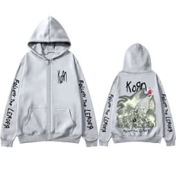 Rock Band Korn Follow The Leader Tour 2014 Zipper Hoodie Men Women Retro Gothic Metal Zip Up Jacket Casual Oversized Sweatshirts