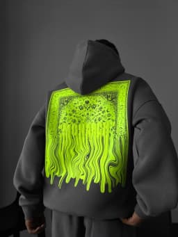 Hip Hop Green Foam Printing Hoodies Harajuku Oversized Mens Womens Hoodie Couples Y2k Streetwear Sweatshirt Men Clothing
