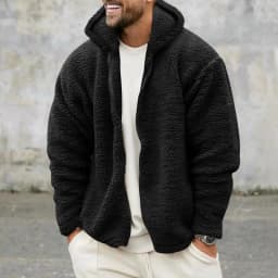 Men Fleece Hoodie Coats Autumn Winter Male Warm Hoody Zip Up Loose Sweatshirt Coats Outwear FYY-90094