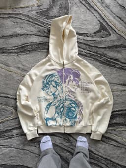 Stands Hiphop Japanese Cartoon Pattern Hoodies Y2k Harajuku Oversized Mens Womens Zipper Hoodie Hip Hop Couple Street Sweatshirt