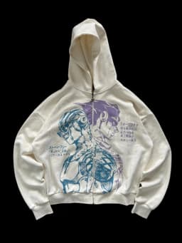 Stands Hiphop Japanese Cartoon Pattern Hoodies Y2k Harajuku Oversized Mens Womens Zipper Hoodie Hip Hop Couple Street Sweatshirt