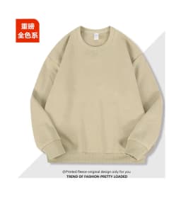 2026 Burgundy 500g Heavyweight Fleece-Lined Crew Neck Sweatshirt Unisex Autumn Winter Base Shirt Pullover Loose Top