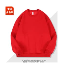 2026 Burgundy 500g Heavyweight Fleece-Lined Crew Neck Sweatshirt Unisex Autumn Winter Base Shirt Pullover Loose Top