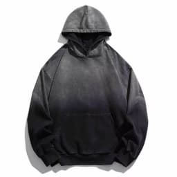Mens Heavyweight Cotton Hoodie Oversized Streetwear Spring Autumn Garment Dyed Washed Ombre Pullover High Quality Sweatshirt