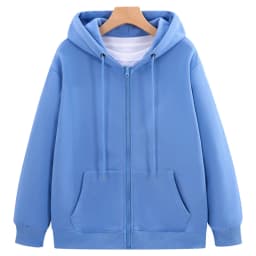 Fashion Zipper Hoodie Custom Design 100% Cotton Sweatshirt Embroidery Company Logo Thin Solid Color Hoodie Printing Text Pattern