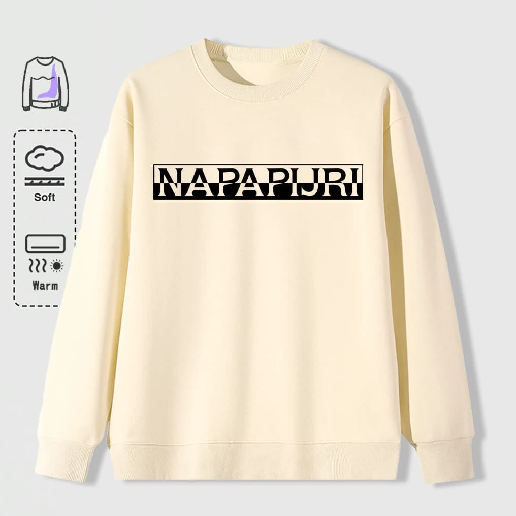 Misaligned Artistic Letters Printed Sweatshirts Men Soft Vintage Pullovers Street Oversize Top Unisex Autumn Casual Clothes