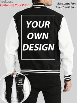 Autumn Winter Men Personalized Custom Your Logo Street Casual Baseball Jackets Classic Oversized Outwear Loose Sport Button Tops