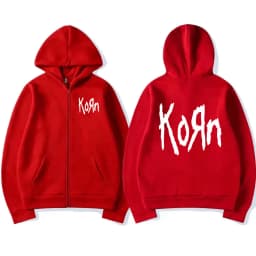 Korn Rock Band Letter Logo Zipper Hoodie Men's Metal Gothic Vintage Oversized Zip Up Hoodies Streetwear Punk Sweatshirts Jackets
