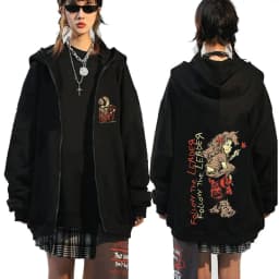 Korn Rock Band Letter Logo Zipper Hoodie Men's Metal Gothic Vintage Oversized Zip Up Hoodies Streetwear Punk Sweatshirts Jackets