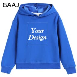 Premium Custom Kids Hoodie 100% Cotton Sweatshirts Print Your Design Text Picture Toddler Boy Girl Thick Fleece Clothing 400gsm