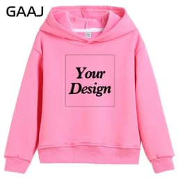 Premium Custom Kids Hoodie 100% Cotton Sweatshirts Print Your Design Text Picture Toddler Boy Girl Thick Fleece Clothing 400gsm