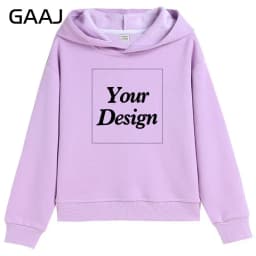 Premium Custom Kids Hoodie 100% Cotton Sweatshirts Print Your Design Text Picture Toddler Boy Girl Thick Fleece Clothing 400gsm
