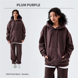 ZODF Casual Winter Men 350gsm Fleece Hoodies Unisex Women Loose Warm Solid Hooded Sweatshirts Pullovers 18 Colors HY0728