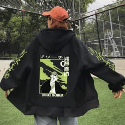 Bleach Urahara Hoodie Anime Print Streetwear Zipper Harajuku Hip Hop Pullovers