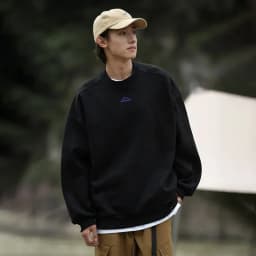 TFETTERS Autumn Winter Suede Sweatshirt Men SLong Sleeved 2026 Solid Color O Neck Retro Baggy Pullovers Fashion Couple Outfits