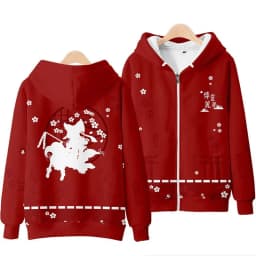 Japanese Anime Touhou Project Zipper Sweatshirt Unisex Long Sleeve Women Men Hoodie Harajuku Streetwear Clothes Cosplay Costume
