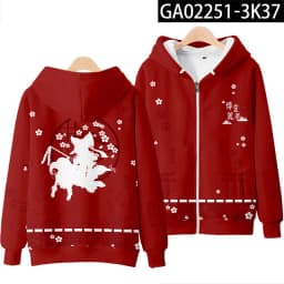 Japanese Anime Touhou Project Zipper Sweatshirt Unisex Long Sleeve Women Men Hoodie Harajuku Streetwear Clothes Cosplay Costume
