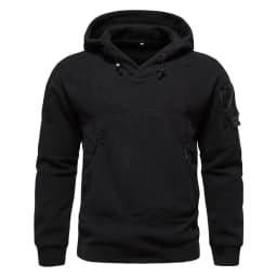 2025 Men's Thick Polar Fleece Sweatshirt Autumn Winter Men Hood Sports Black Windproof Oversized Hoodie Male Streetwear Hoody