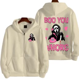 Ghostface Cartoon Anime Men Zipper Hoodie 2026 New Casual Women Sweatshirt Spring Autumn Cute Couple Jackets Coat