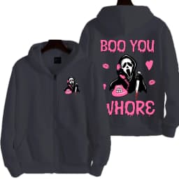 Ghostface Cartoon Anime Men Zipper Hoodie 2026 New Casual Women Sweatshirt Spring Autumn Cute Couple Jackets Coat