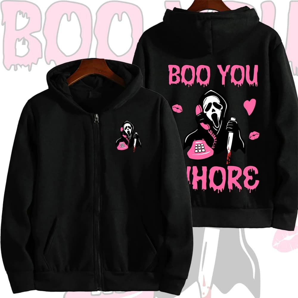 Ghostface Cartoon Anime Men Zipper Hoodie 2026 New Casual Women Sweatshirt Spring Autumn Cute Couple Jackets Coat
