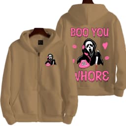 Ghostface Cartoon Anime Men Zipper Hoodie 2026 New Casual Women Sweatshirt Spring Autumn Cute Couple Jackets Coat