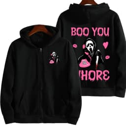 Ghostface Cartoon Anime Men Zipper Hoodie 2026 New Casual Women Sweatshirt Spring Autumn Cute Couple Jackets Coat