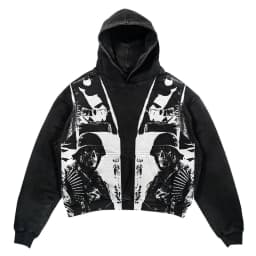 Autumn and Spring New Fashion Trend Print American Vintage Hoodie Men's Casual Loose Sports High Quality Plus Size Jacket M-6XL