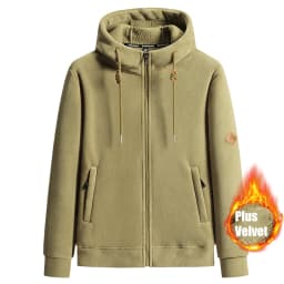 2024 Autumn Winter Fashion Black Men'S Hip Hop Long Sleeve Pullover Warm Velvet Hoodies Sweatshirt Clothes