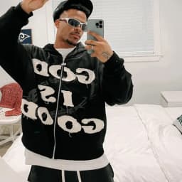 Y2K American New Trend Retro God is Good Casual Street Wear Zip-up Hoodie Men's and Women's Harajuku Hip-hop Gothic Street Wear