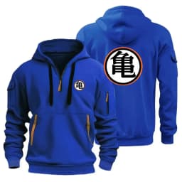 Dragon Ball Goku Cosplay Hoodie DBZ Half Zipper Casual Sweatshirt Comfortable Versatile Daily Wear Anime Fan Gear