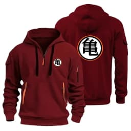 Dragon Ball Goku Cosplay Hoodie DBZ Half Zipper Casual Sweatshirt Comfortable Versatile Daily Wear Anime Fan Gear