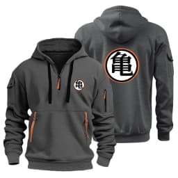 Dragon Ball Goku Cosplay Hoodie DBZ Half Zipper Casual Sweatshirt Comfortable Versatile Daily Wear Anime Fan Gear