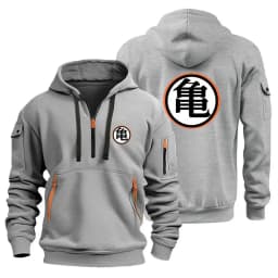 Dragon Ball Goku Cosplay Hoodie DBZ Half Zipper Casual Sweatshirt Comfortable Versatile Daily Wear Anime Fan Gear