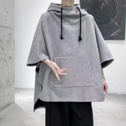 Fashion Vintage Poncho Men Oversized Plush Hooded Batwing Sleeve Trench Punk Outerwear Male Coats Cloak Cape Female Clothing