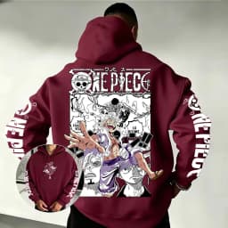 One Piece Luffy Gear 5 Zoro Sanji Hoodie 2026 New Japanese Anime Fashion Y2K Casual Sportswear Men's Couple Hooded Sweatshirt